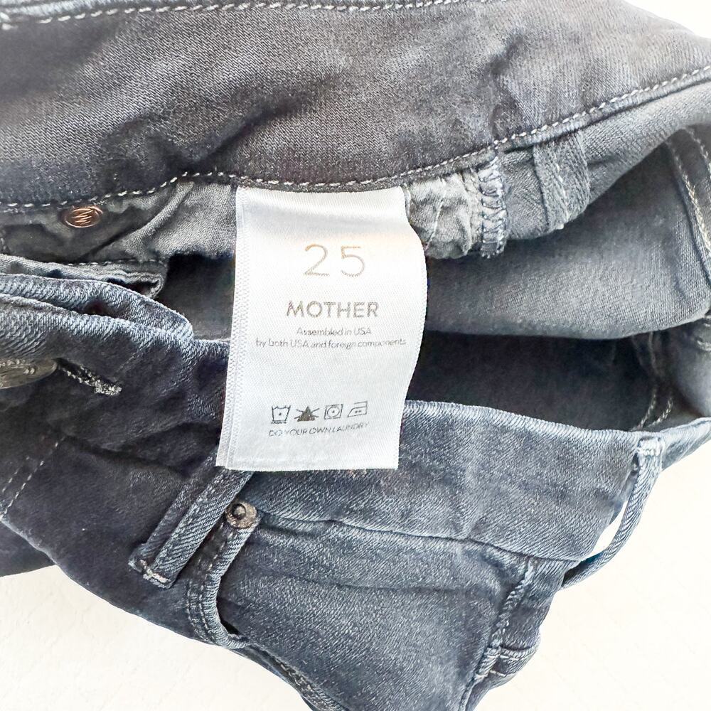 Mother High Waisted Looker Ankle Fray Last Call Dark Wash Denim Jeans Size 25 - Picture 9 of 11